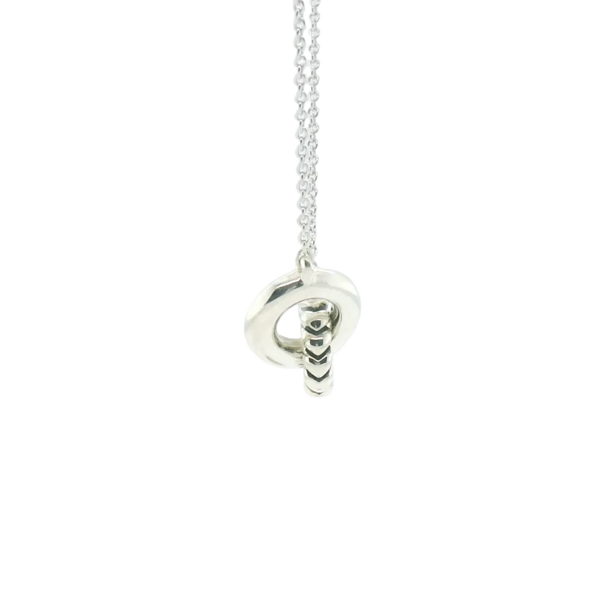 Perfect Love Silver Interlocking Rings Necklace