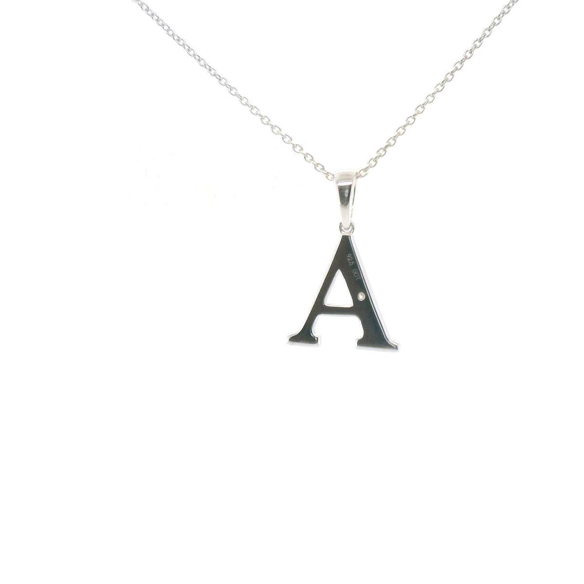 Perfect Love Silver Initial A Diamond Pendant with Chain