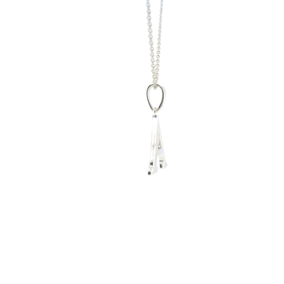 Perfect Love Silver Initial A Diamond Pendant with Chain