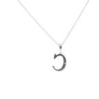 Perfect Love Silver Initial C Diamond Pendant with Chain