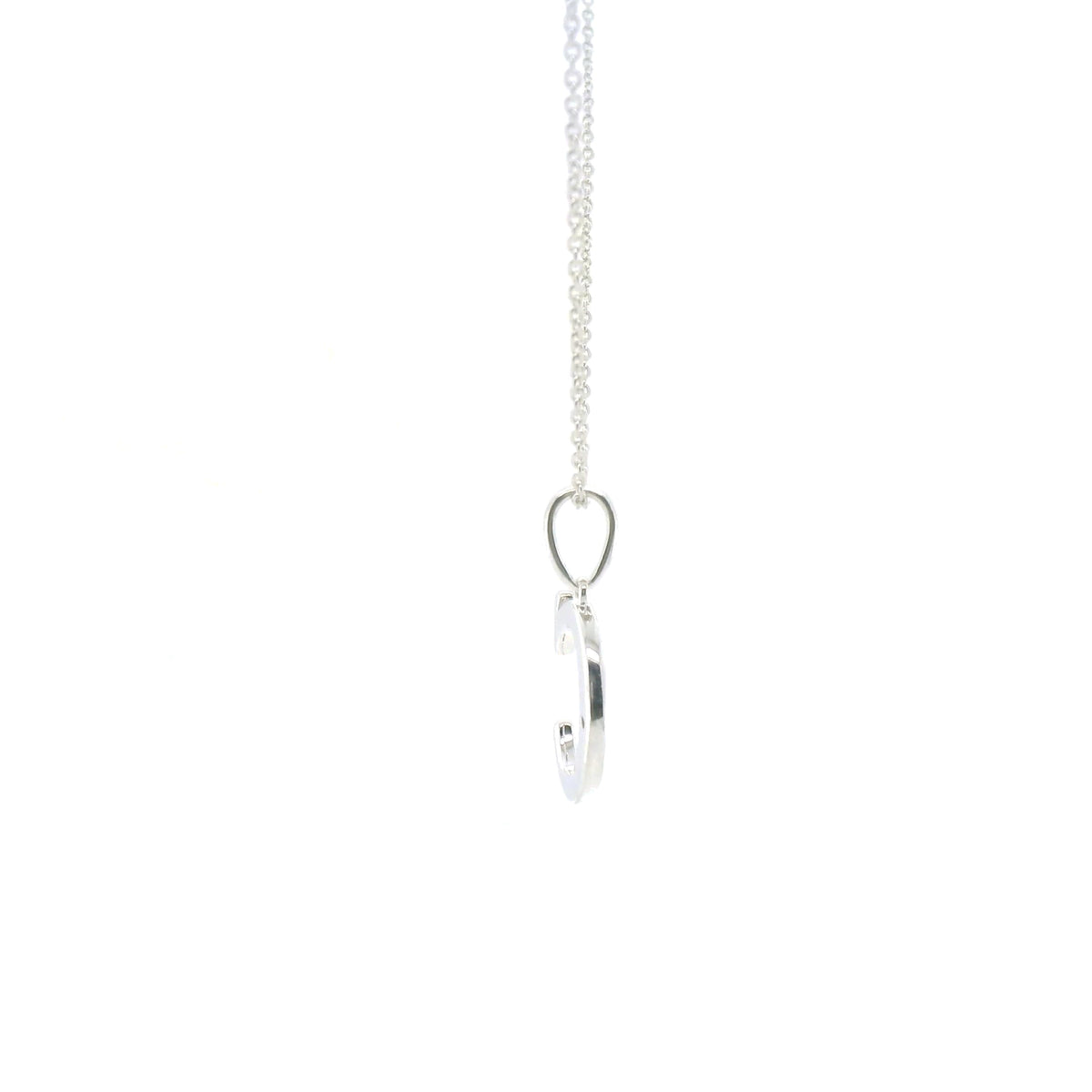 Perfect Love Silver Initial C Diamond Pendant with Chain
