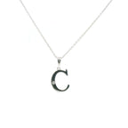 Perfect Love Silver Initial C Diamond Pendant with Chain