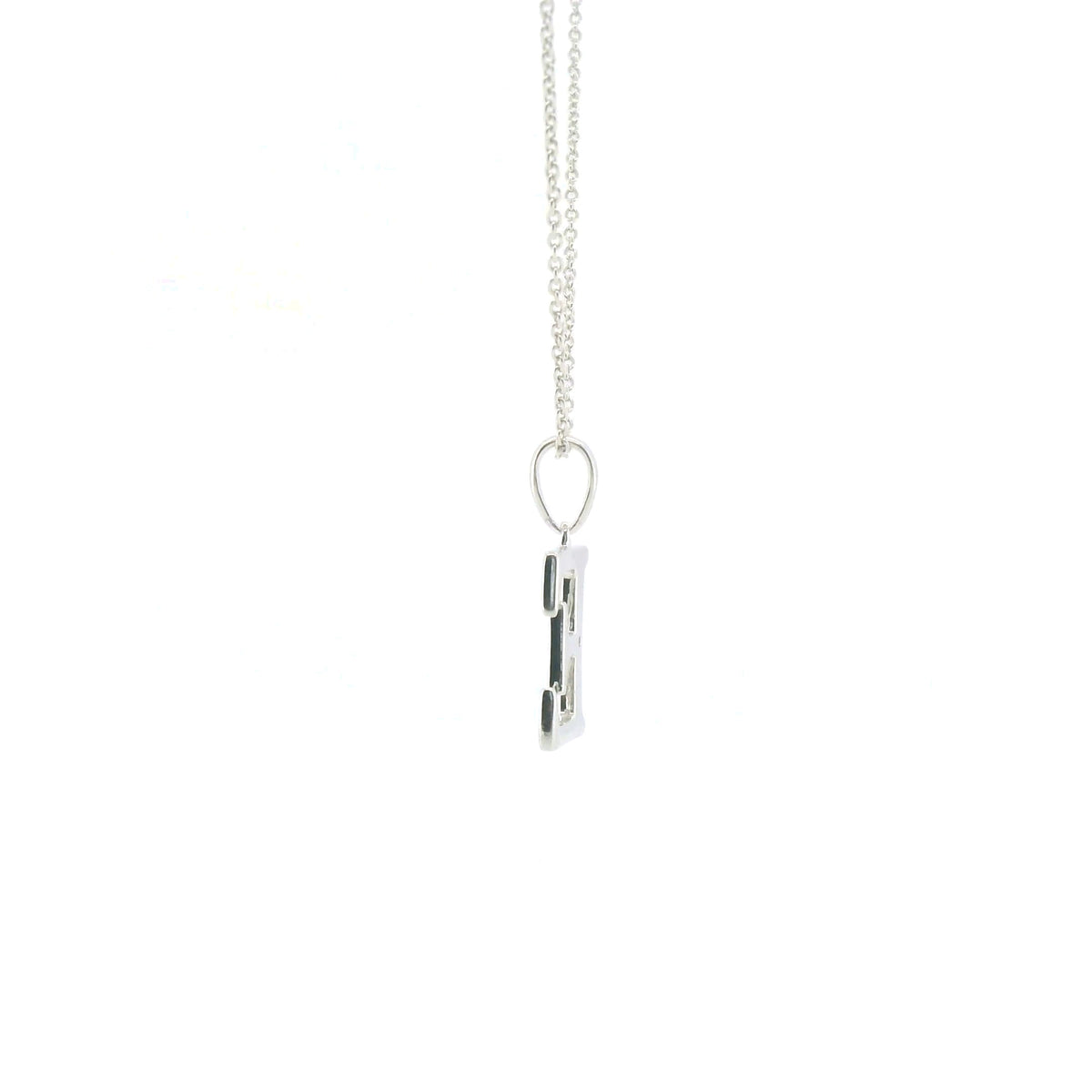 Perfect Love Silver Initial E Diamond Pendant with Chain