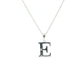 Perfect Love Silver Initial E Diamond Pendant with Chain