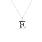 Perfect Love Silver Initial E Diamond Pendant with Chain