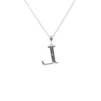 Perfect Love Silver Initial L Diamond Pendant with Chain