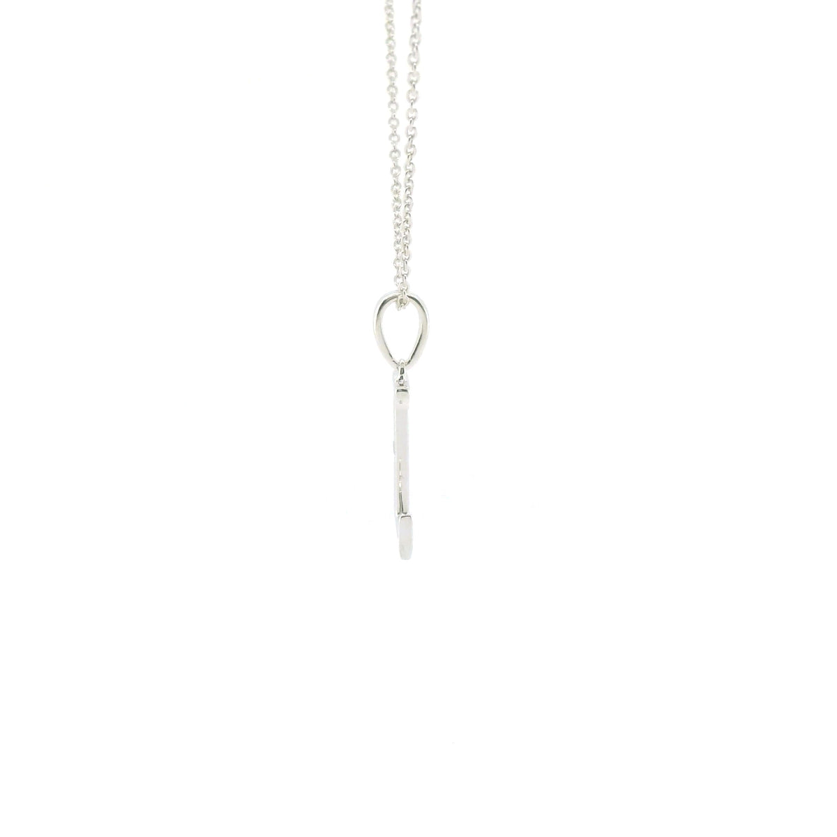 Perfect Love Silver Initial L Diamond Pendant with Chain