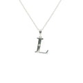 Perfect Love Silver Initial L Diamond Pendant with Chain
