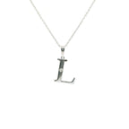 Perfect Love Silver Initial L Diamond Pendant with Chain
