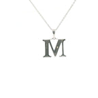 Perfect Love Silver Initial M Diamond Pendant with Chain