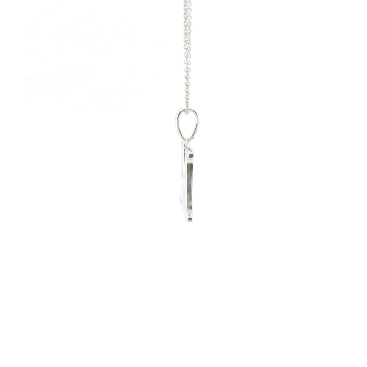 Perfect Love Silver Initial M Diamond Pendant with Chain