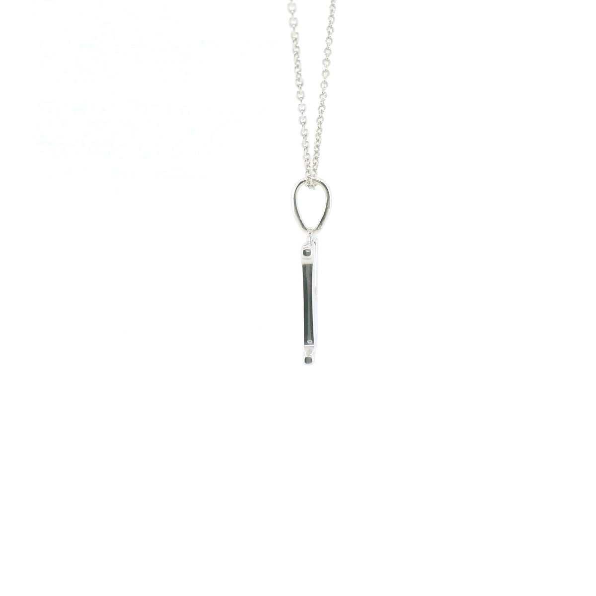 Perfect Love Silver Initial M Diamond Pendant with Chain