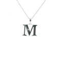 Perfect Love Silver Initial M Diamond Pendant with Chain