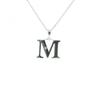 Perfect Love Silver Initial M Diamond Pendant with Chain