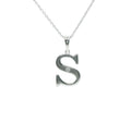 Perfect Love Silver Initial S Diamond Pendant with Chain