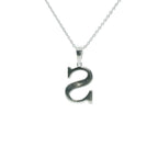 Perfect Love Silver Initial S Diamond Pendant with Chain