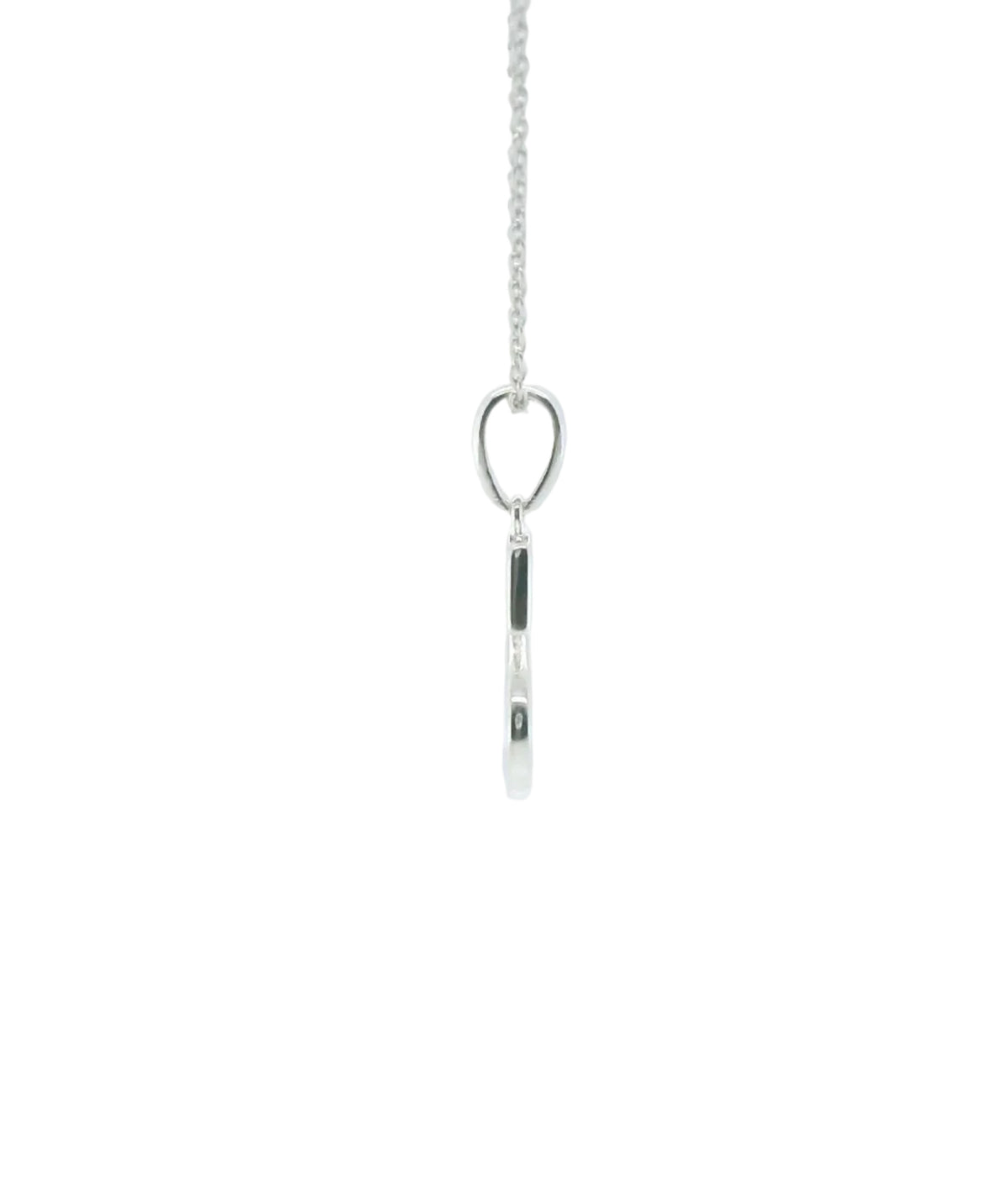 Perfect Love Silver Initial S Diamond Pendant with Chain