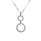 Perfect Love 0.13ct Diamond Silver Hoop Pendant with Chain