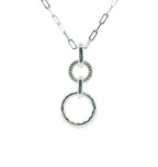 Perfect Love 0.13ct Diamond Silver Hoop Pendant with Chain