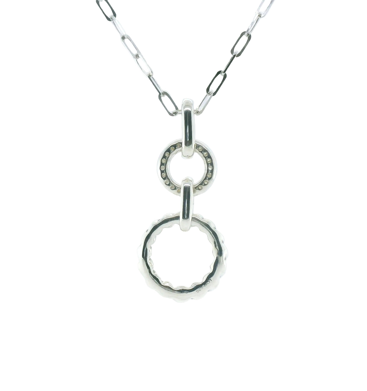 Perfect Love 0.13ct Diamond Silver Hoop Pendant with Chain