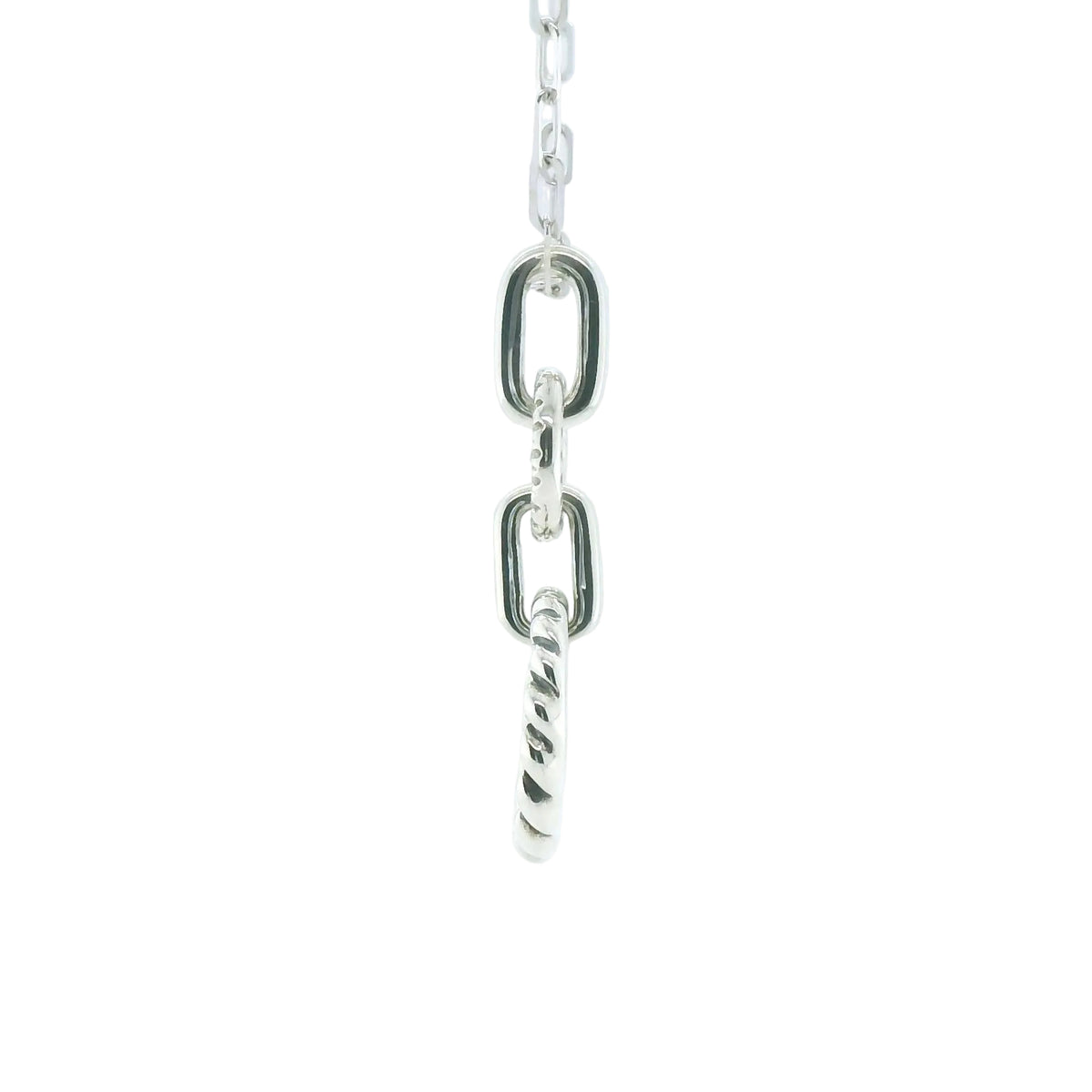 Perfect Love 0.13ct Diamond Silver Hoop Pendant with Chain