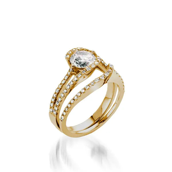 Bellissima Pave Diamond Yellow Gold Engagement Ring