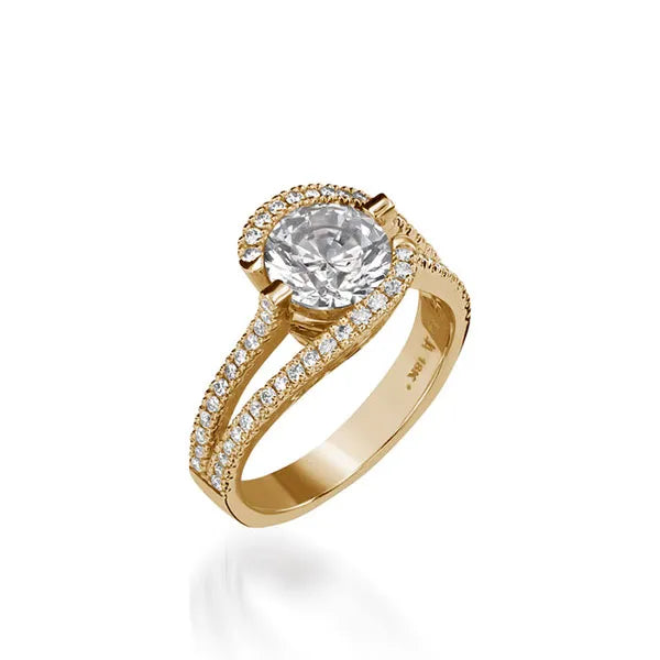 Bellissima Pave Diamond Yellow Gold Engagement Ring