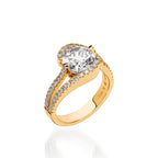 Bellissima Pave Diamond Yellow Gold Engagement Ring