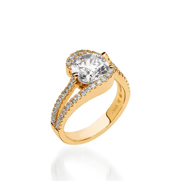 Bellissima Pave Diamond Yellow Gold Engagement Ring