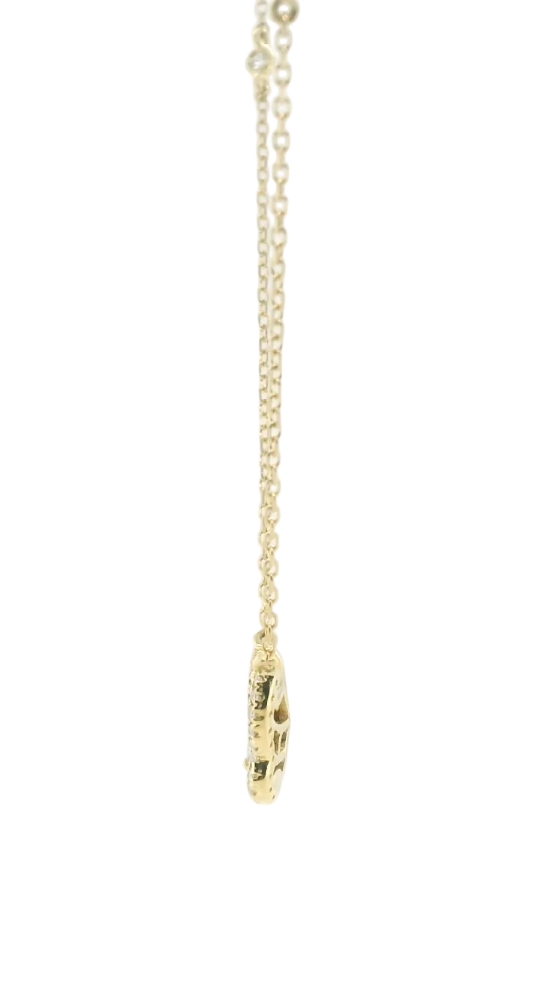Perfect Love 0.10ct Diamond Yellow Gold Butterfly Necklace