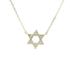 Perfect Love .10ct Diamond Yellow Gold Star of David Pendant with Chain