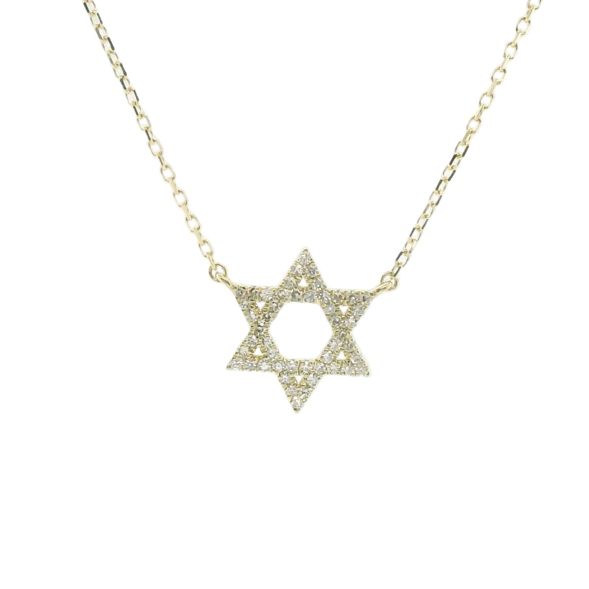 Perfect Love .10ct Diamond Yellow Gold Star of David Pendant with Chain