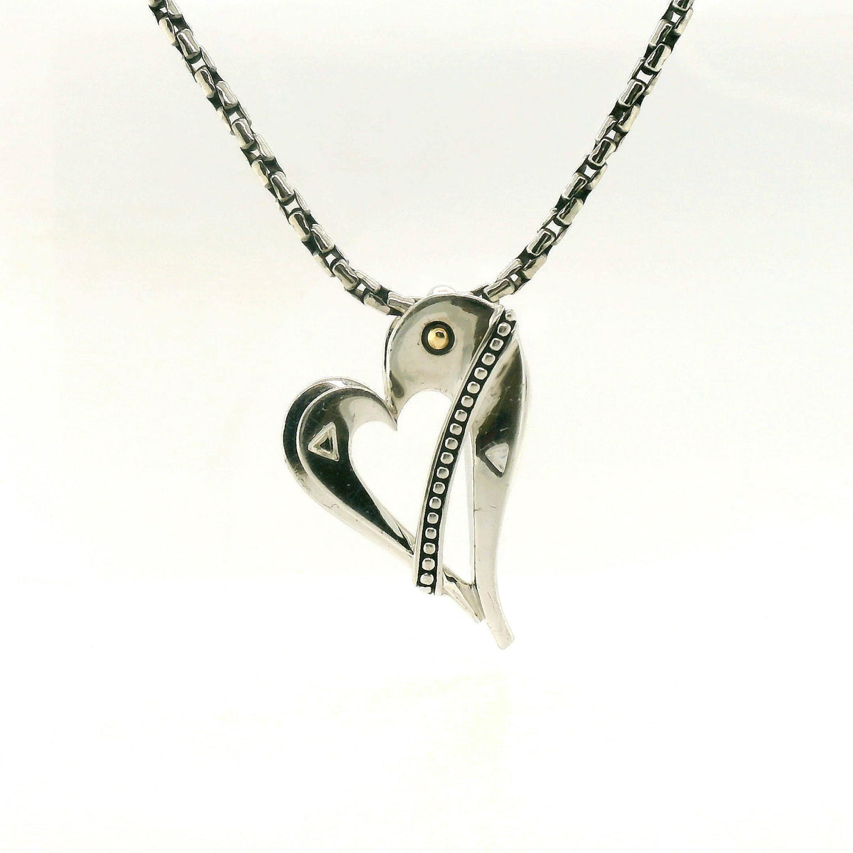 John Atencio Two-tone Heart Pendant with Chain