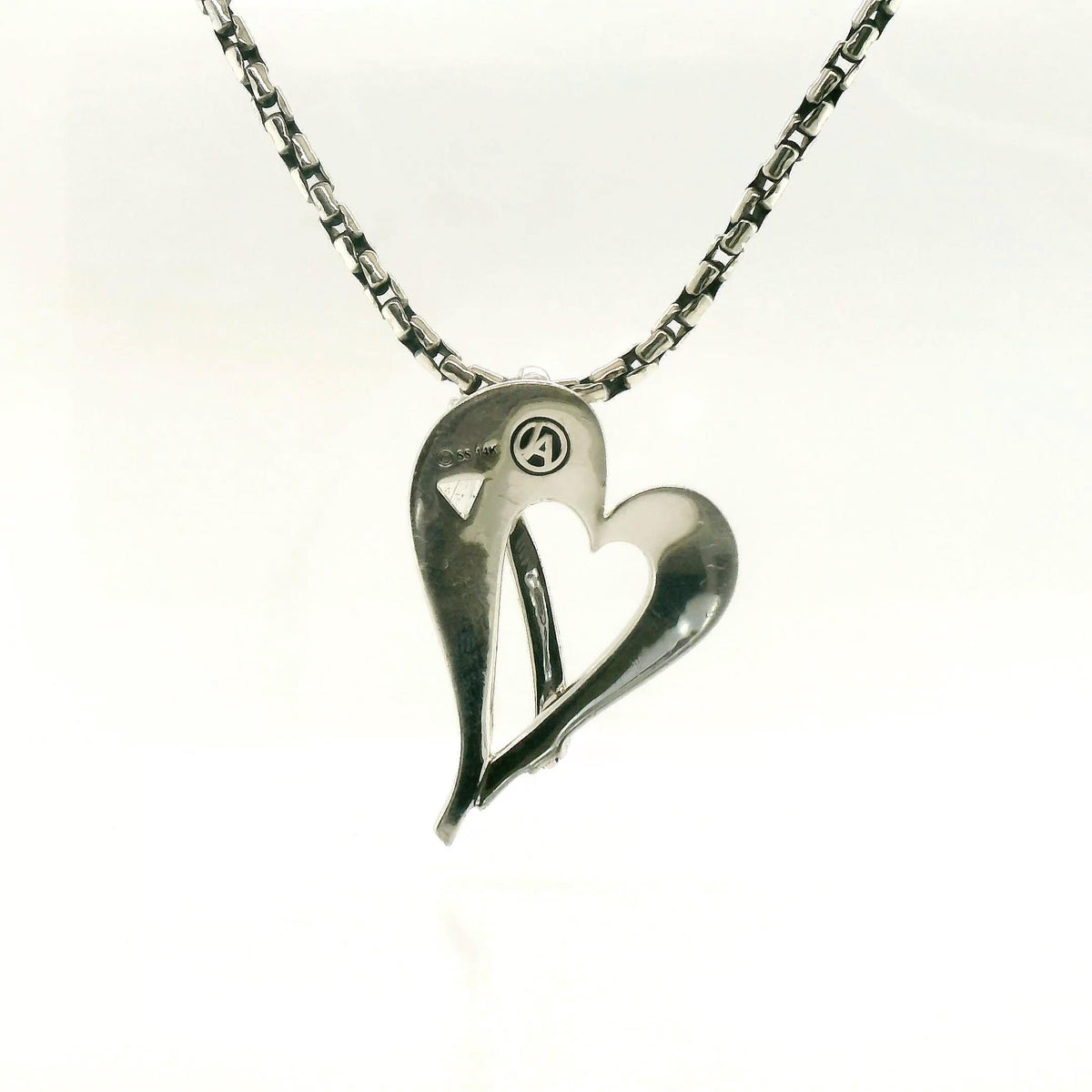 John Atencio Two-tone Heart Pendant with Chain
