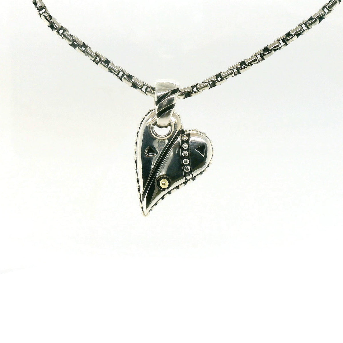 John Atencio Two-tone Solar Adore Heart Pendant with Chain