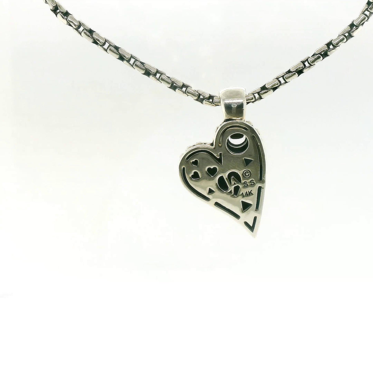 John Atencio Two-tone Solar Adore Heart Pendant with Chain