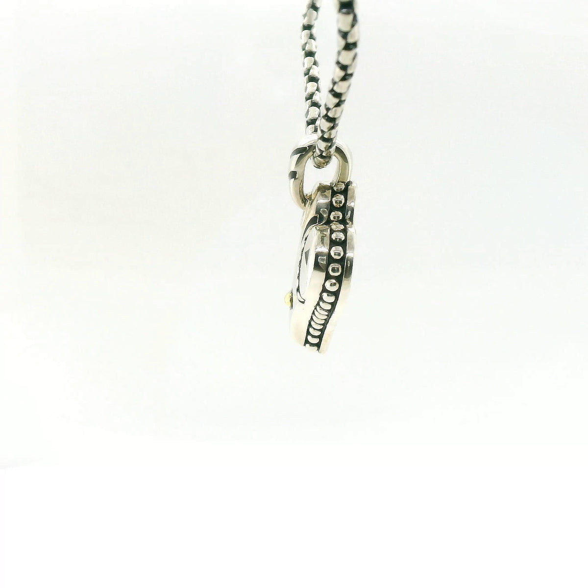 John Atencio Two-tone Solar Adore Heart Pendant with Chain