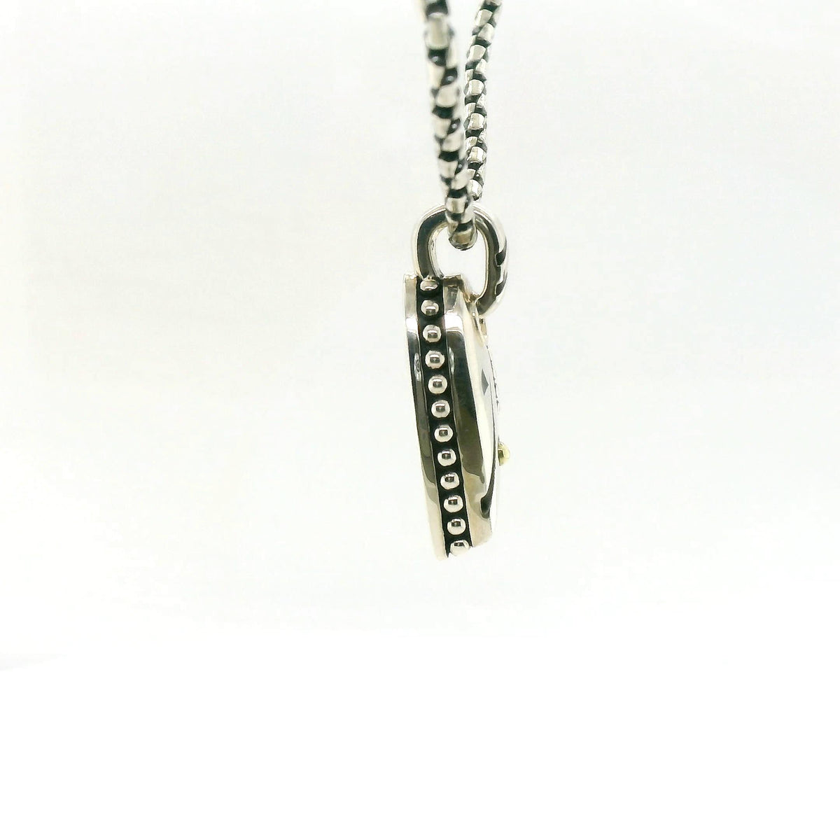 John Atencio Two-tone Solar Adore Heart Pendant with Chain