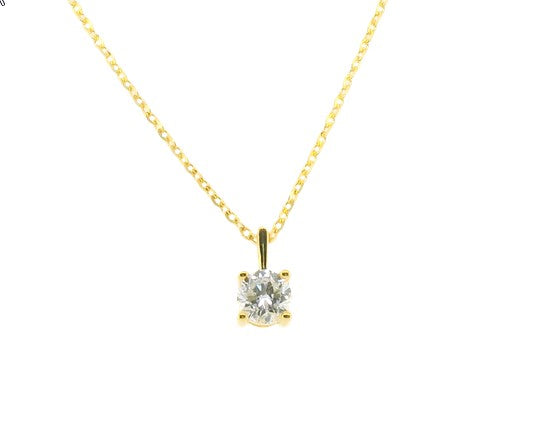 0.50ct Round Lab Diamond Vermeil Necklace