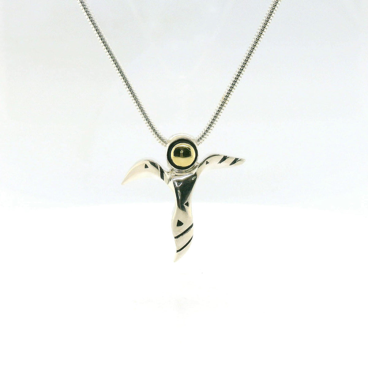 John Atencio Silver Angel Two-Tone Pendant with Chain