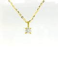 Round 0.25ct Diamond Gold Vermeil Necklace
