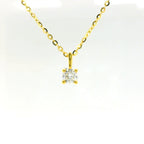 Round 0.25ct Diamond Gold Vermeil Necklace