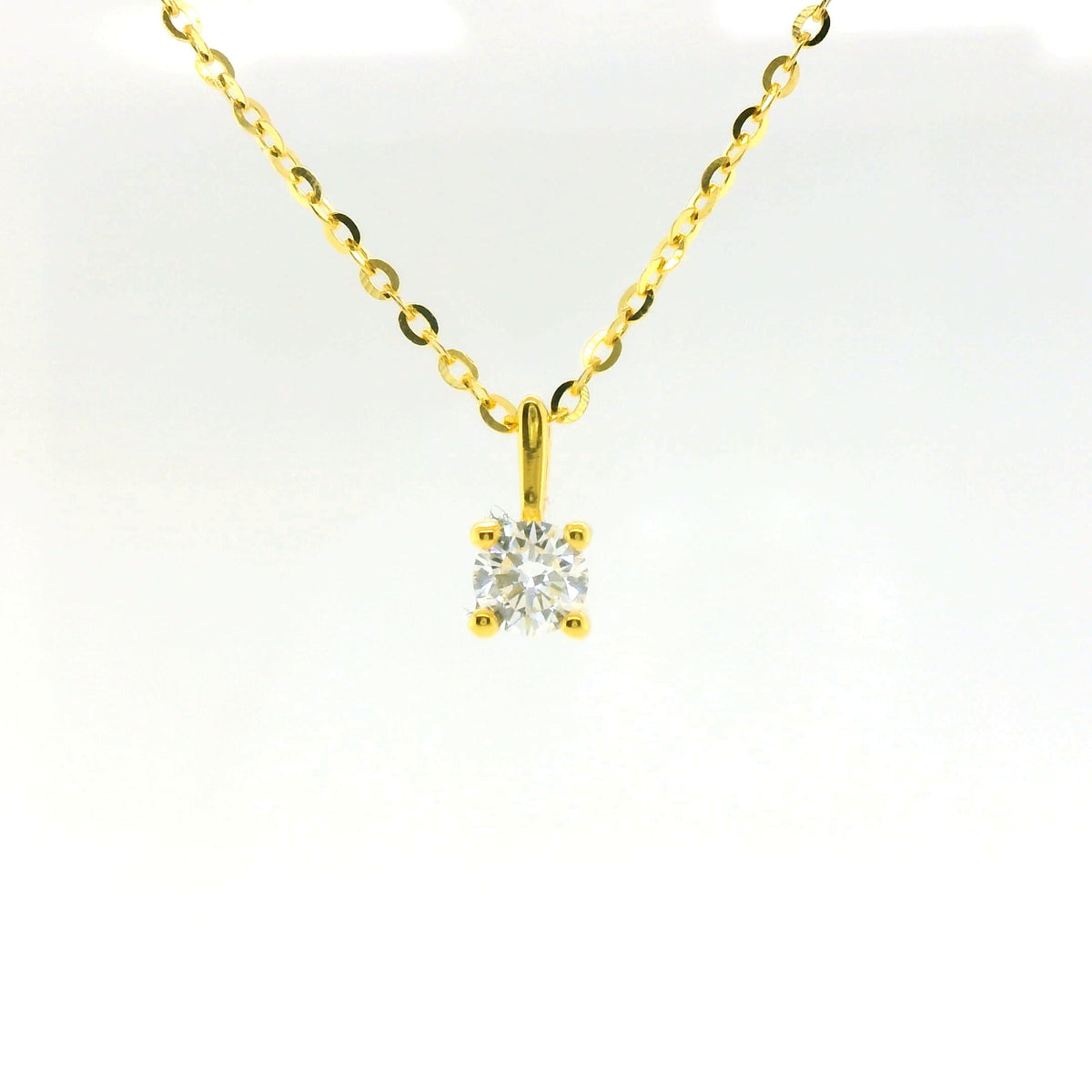 Round 0.25ct Diamond Gold Vermeil Necklace
