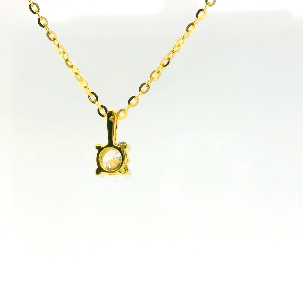 Round 0.25ct Diamond Gold Vermeil Necklace