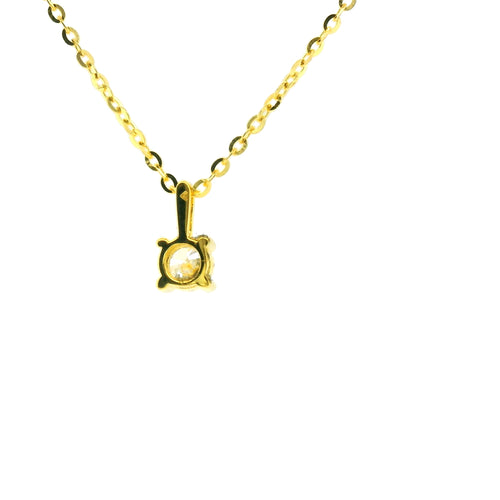 Round 0.25ct Diamond Gold Vermeil Necklace