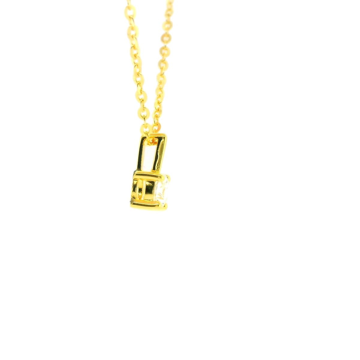 Round 0.25ct Diamond Gold Vermeil Necklace