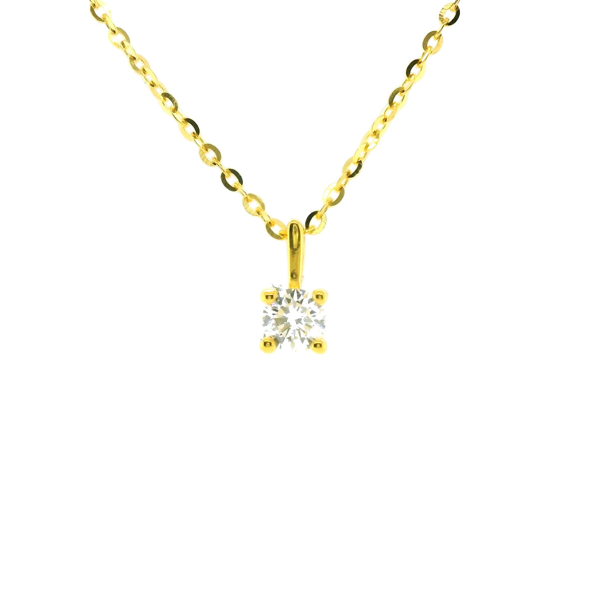 Round 0.25ct Diamond Gold Vermeil Necklace