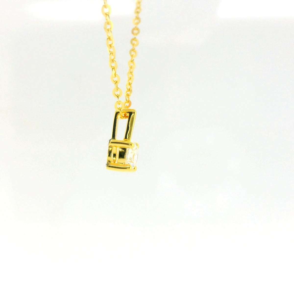 0.50ct Round Lab Diamond Vermeil Necklace