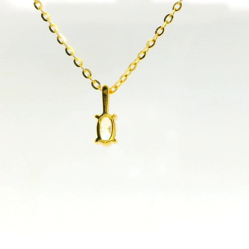0.25ct Oval Lab Diamond Gold Vermeil Necklace