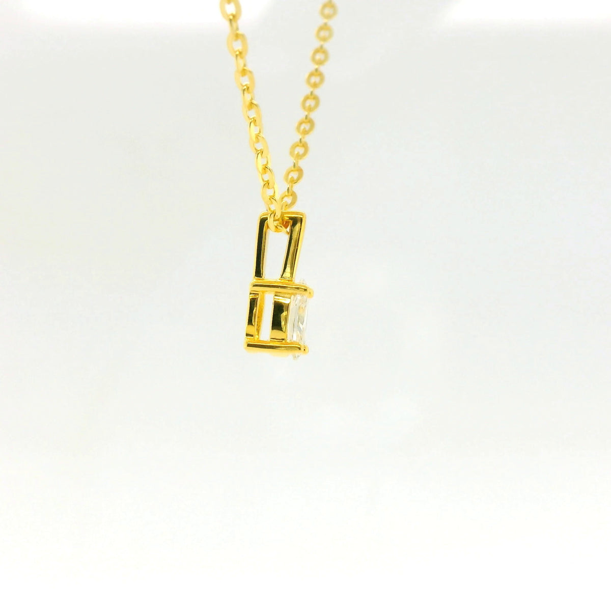 0.25ct Oval Lab Diamond Gold Vermeil Necklace